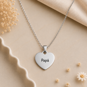 Gargantilla corazón familia personalizada