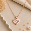Gargantilla corazón puzzle personalizada dorado rosa