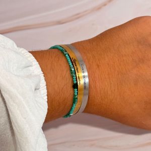 pulsera personalizada mate acero inoxidable