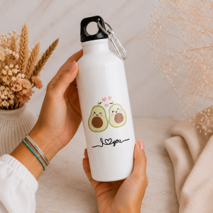 Botella aguacate personalizada 800ml manos diseño aguacate i love you regalo