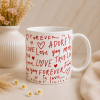 Taza love personalizada caja regalo con diseño love forever adore en rojo