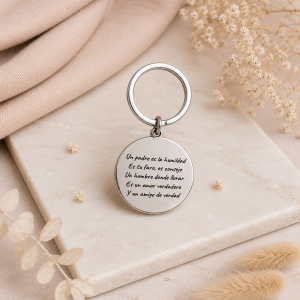 Llavero frase personalizado acero inoxidable con poema para papa