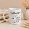 detalle diseño taza personalizada papá viajero mundo avión