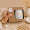 Taza personalizada dibujo niños caja regalo Hi Hugo con huellas y nombres