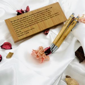 Estuche Bambú + Boli y Portaminas