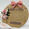 Placa Madera Recuerdo Novios