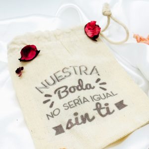 conjunto cepillo espejo bambu bolsita algodon boda invitadas
