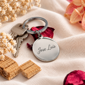 Llavero personalizado con nombre de acero inoxidable