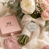 Caja premium y bolsa de terciopelo para medalla personalizada de ramo de novia