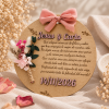 placa madera recuerdo boda personalizada con flores y lazo