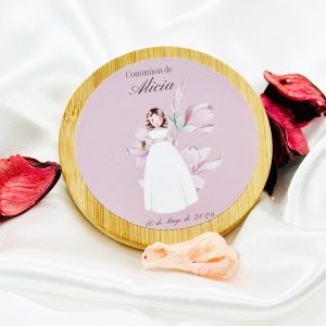 espejo bambú personalizado boda damas de honor