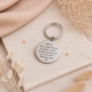 Llavero frase mama personalizado detalle grabado acero inoxidable