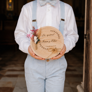 porta alianzas boda personalizado bambú grabado láser