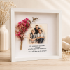 Cuadro personalizado con foto 25x25 y flores preservadas