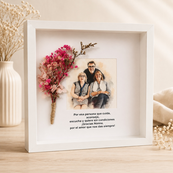 marco-foto-personalizado-con-flores-preservadas marco foto personalizado con flores preservadas y fotografía